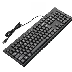 Ergonomic 104 - Key USB Wired Keyboard for Enhanced Typing Experience (Black)