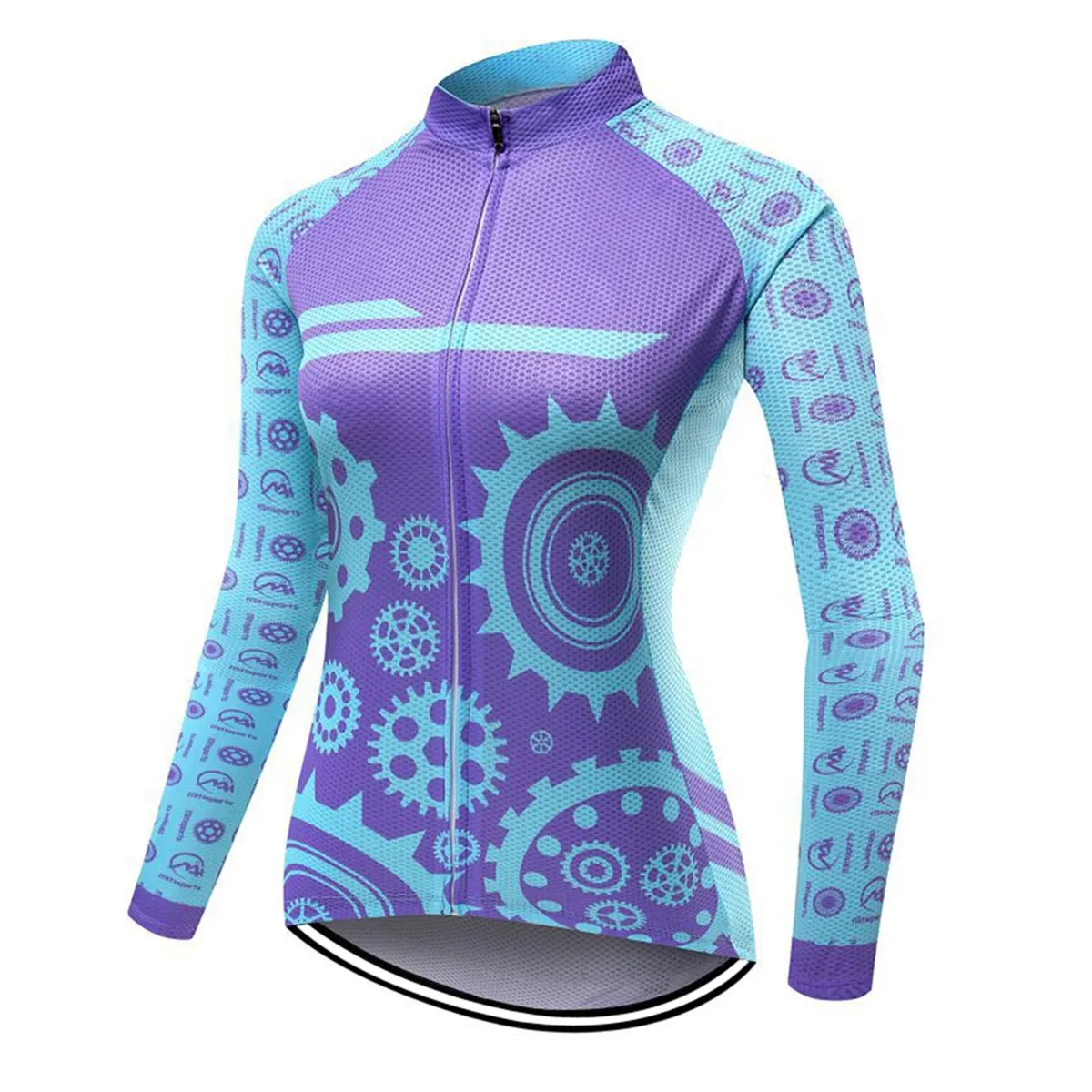 thumbnail image 1 of Maillot de ciclismo para mujer, camisetas de manga larga, camisetas de ciclismo, chaqueta de bicicleta con bolsillos, camisetas de protección solar de secado rápido, 1 of 5