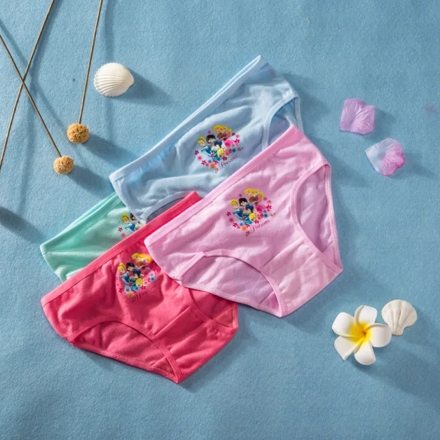  Baby Underpants Kids Girl Underwear Cartoon Character Printing Cotton Panties Soft Comfortable Child Briefs 