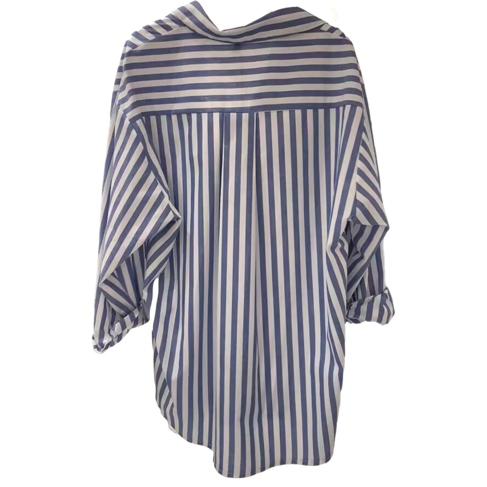 

Женская Осенняя рубашка с длинным рукавом, Классические Полосатые блузки, повседневные топы с длинным рукавом для праздника, подарок на день рождения