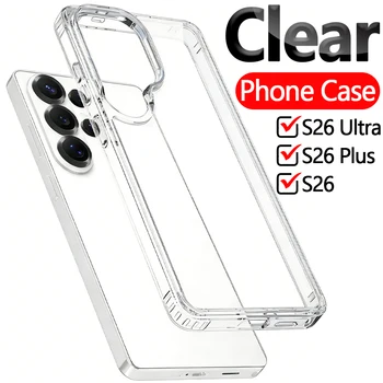 Custodia Trasparente per Samsung Galaxy S26 S26Plus S26 Ultra, Cover Protettiva Flessibile in TPU Morbido Antiurto per Samsung S26U