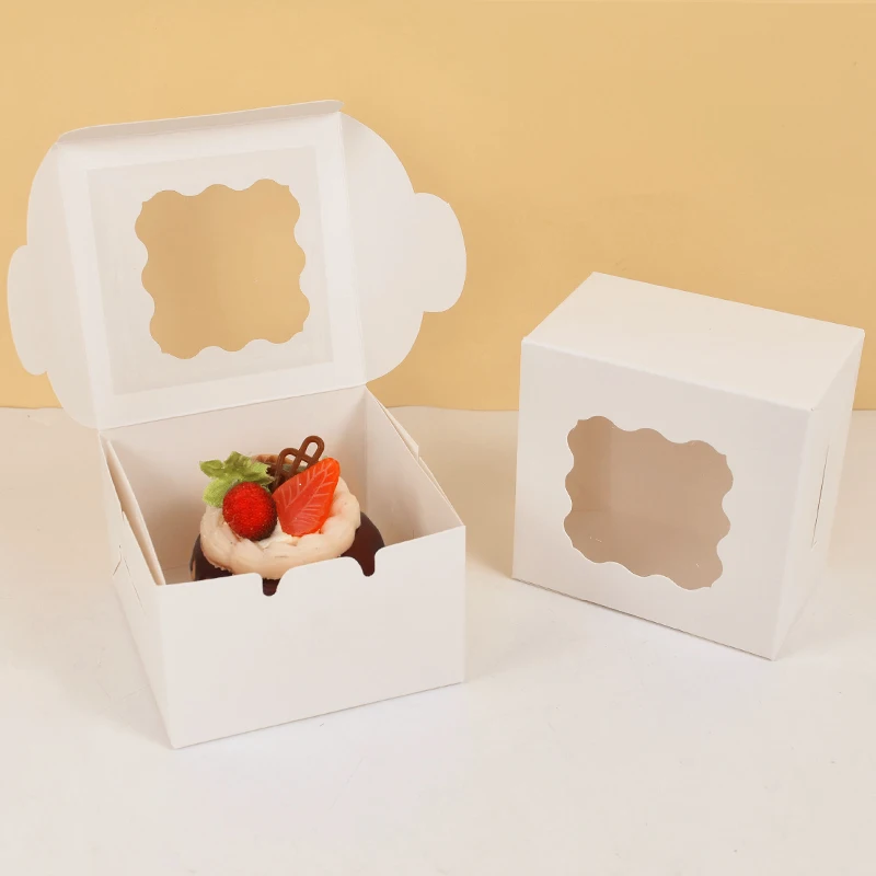 5Pcs White Square Cake Boxes with Clear Window, Cardboard Bakery Gift Boxes for Cake, C... - SKU WSCB2031 - UGI Packaging