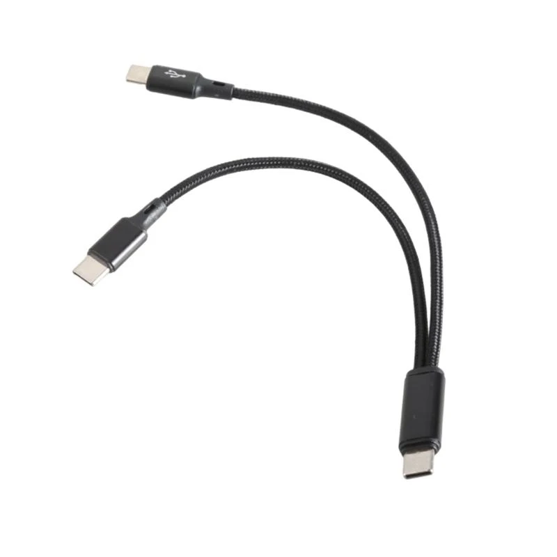 양방향 유형-C 케이블 Y-분배기 충전 코드 와이어 2포트 USB C 남성-남성 커넥터 스마트폰 태블릿용 충전기 와이어