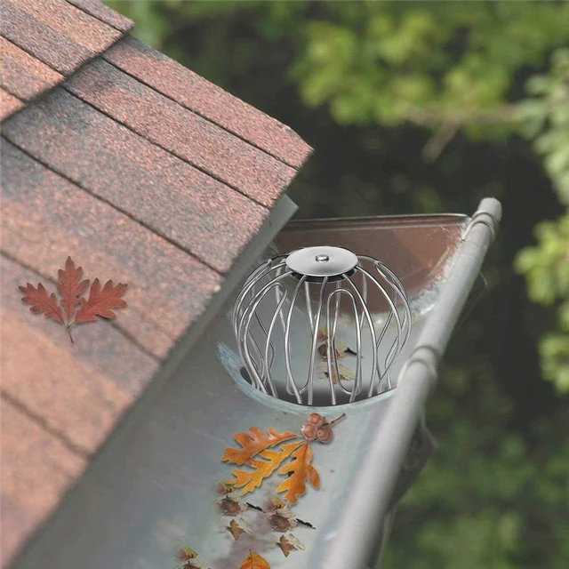 ตะแกรงกันใบไม้สำหรับรางระบายน้ำในสวน 2 ชิ้น ขนาด 75-85 มม. และ 90-100 มม. ทำจากโลหะ 1