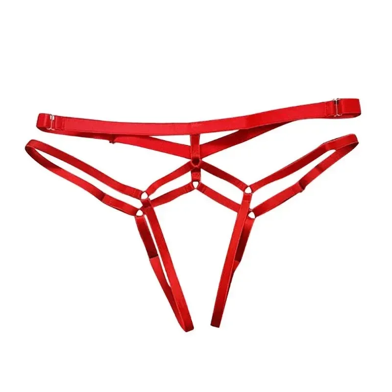 Women Sexy Bandage Hollow Out Thong Panties T Back Lingerie Ladies Open Crotch Briefs Underwear G-String Seamless Briefs