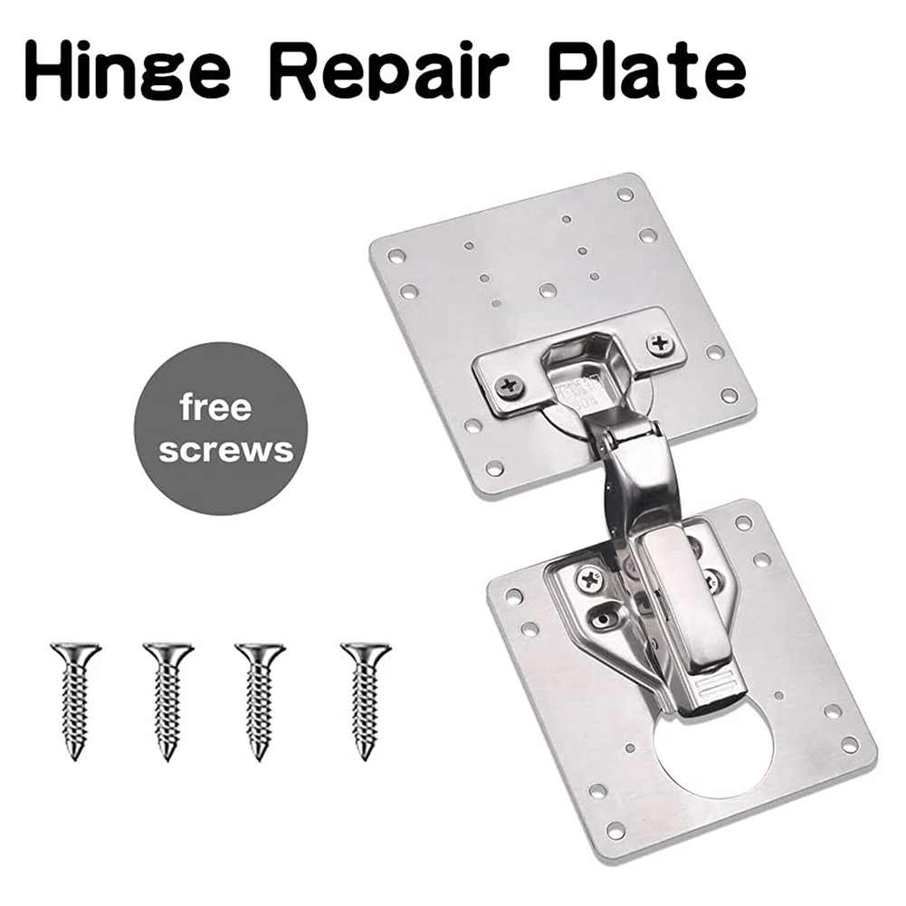Cabinet Hinge Repair Plate Kit 2/4/10Pcs Hinges Repair Cupboard Door Hinge Mounting Fixing Pads Screws Furniture Hardware hinge repair plate cabinet door hinges cabinet hinges furniture hinge