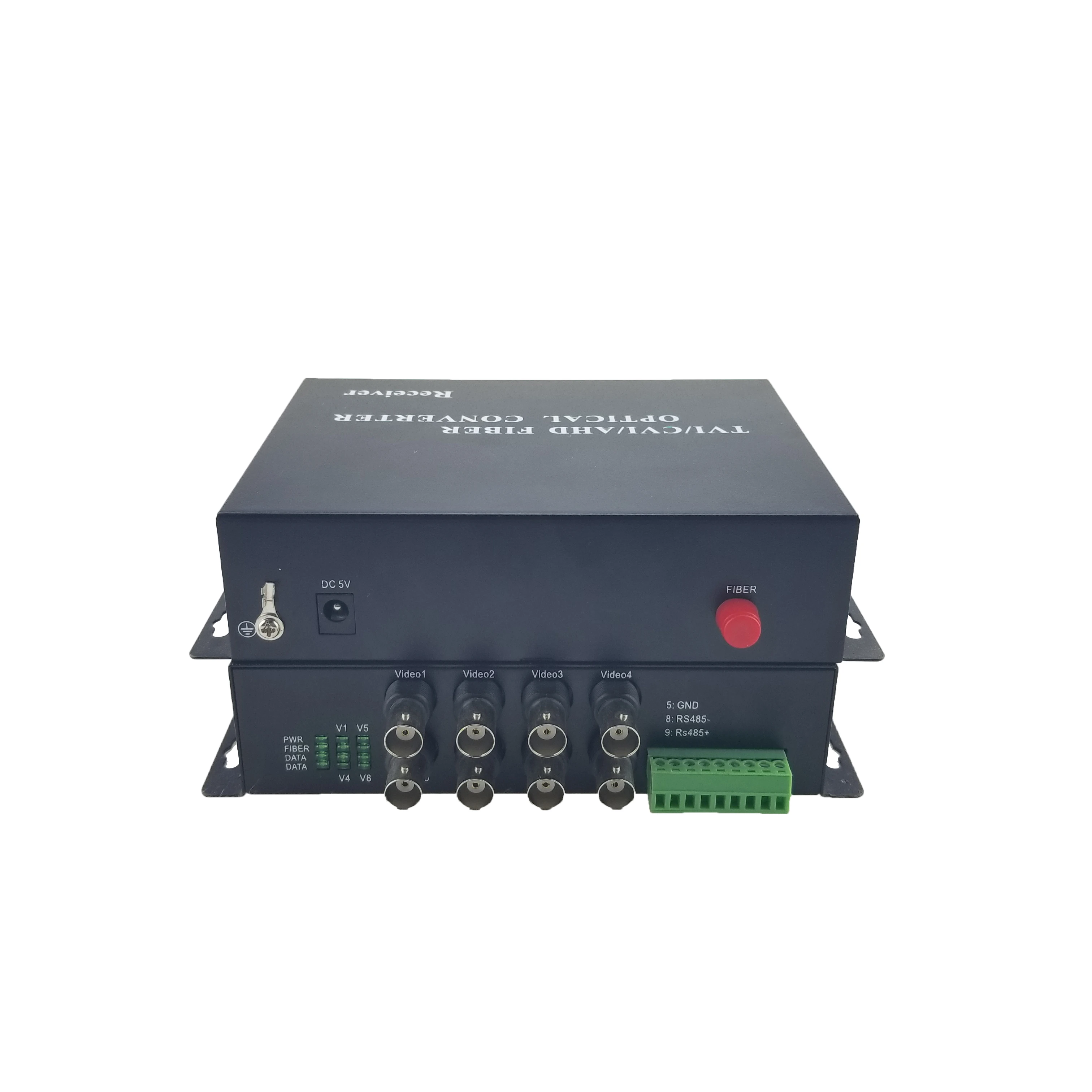 

ho-link 20/40/60/80km 8 Channel CCTV 1080p Video coaxial HDCVI/TVI/AHD fiber converter extender single mode power supply