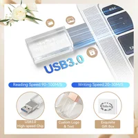New Hot Crystal USB 3.0 Flash Drive 128GB Free Custom Logo Memory Stick 64GB High Speed Pen Drive 32GB Studio DIY U Disk 16GB - Image 5