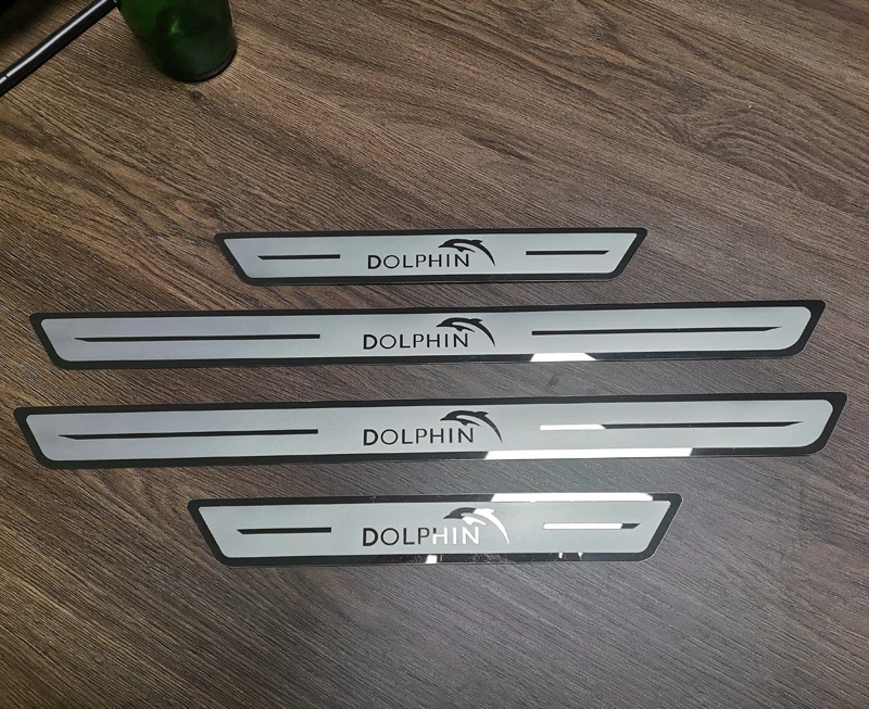 Car Stainless Steel Door Sill Scuff Plate Stickers For BYD Dolphin 2022-2023