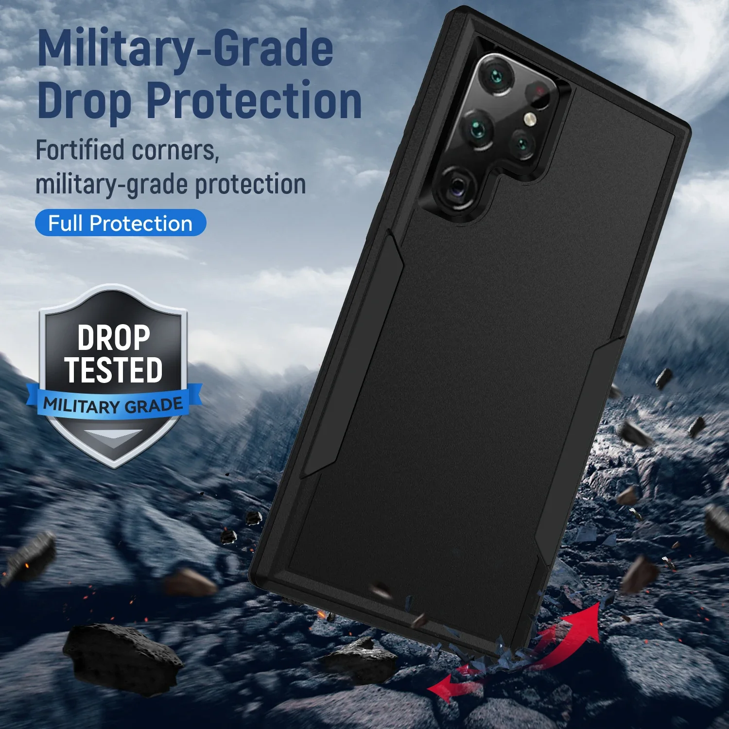 Anti-Fingerabdruck-Taschenhülle für Samsung Galaxy S23 FE S24 Ultra S22 S21 S20 Plus Telefonzubehör 2-in-1-Schutzhüllen_voghion.com