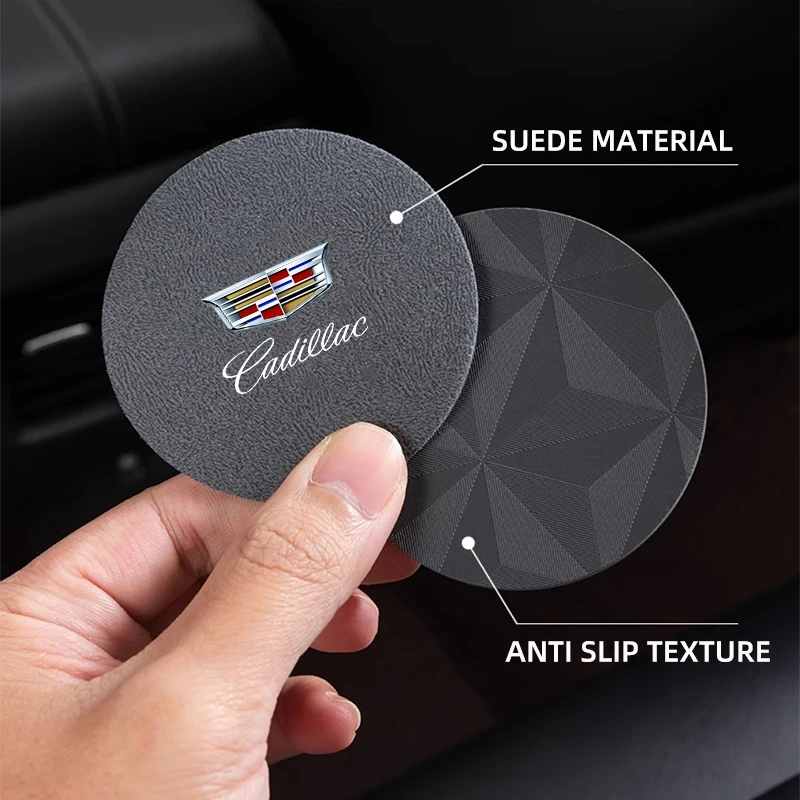 캐딜락 ATS BLS CT4 CT6 CTS ESCALADE STS XLR XT4 XT5 XTS SLS용 자동차 컵홀더 미끄럼 방지 패드 스웨이드 액세서리
