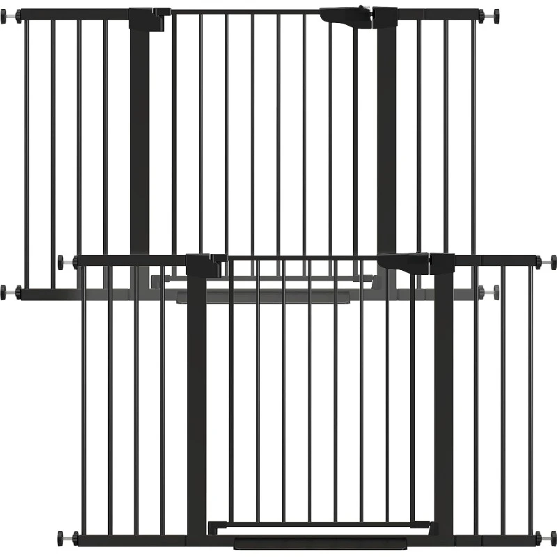 2 Pack 29.7-51.5 Inch Extra Wide Door Easy Walk Through Home Dog Door Automatic Closing Safety Pet Door for Stairs Black 2