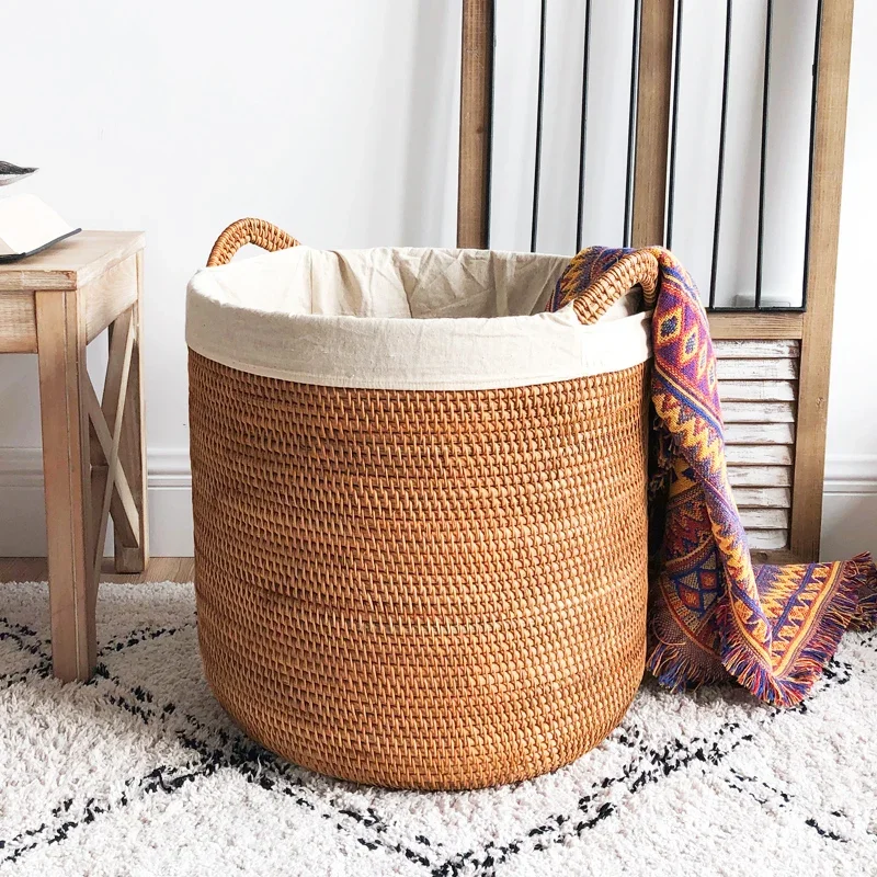 

Handwoven Rattan Dirty Clothes Storage Basket Large Capacity Laundry Basket Ecofriendly Household Organizer Artisan Crafted