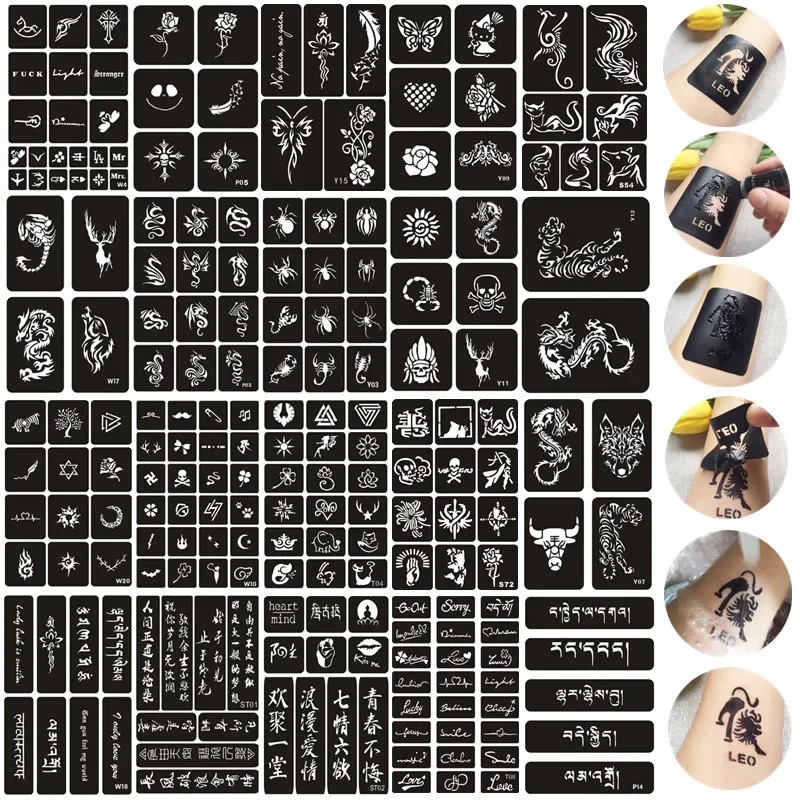 Henna Tattoo Stencils Airbrush Temporary Reusable Glitter Templates Body Face Painting Adults Girls Women Men face painting template