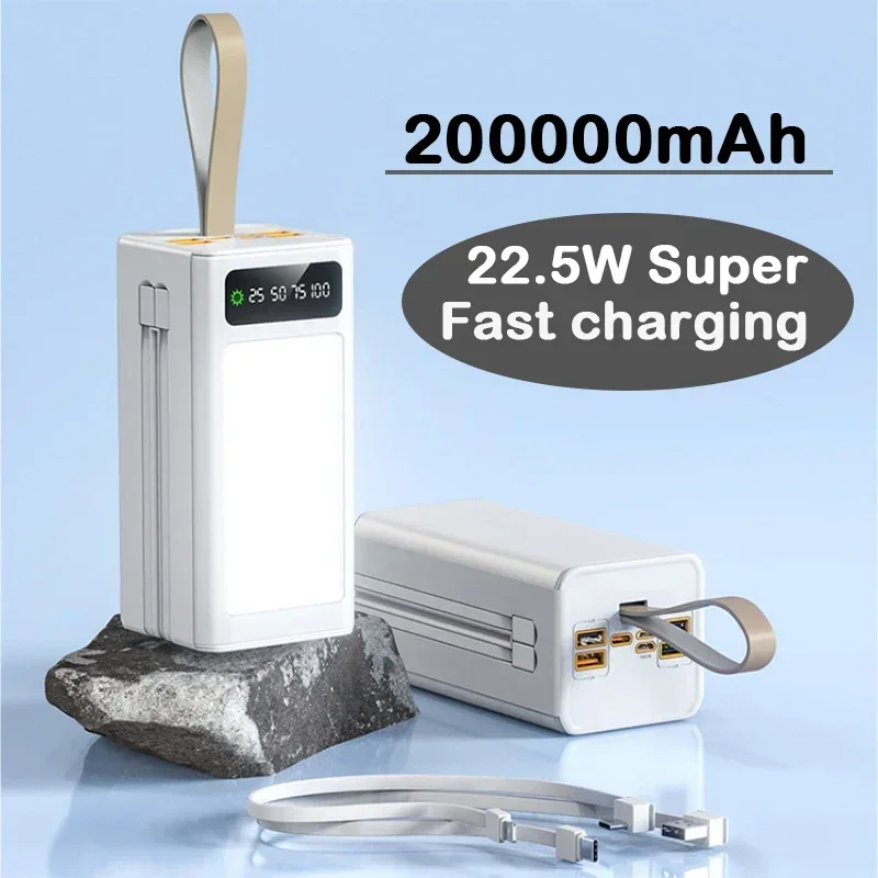

2023 Bestseller 200000mAh Schnelllade-Power bank tragbares externes Ladegerät mit großer Kapazität, geeignet für iPhone-Laptops