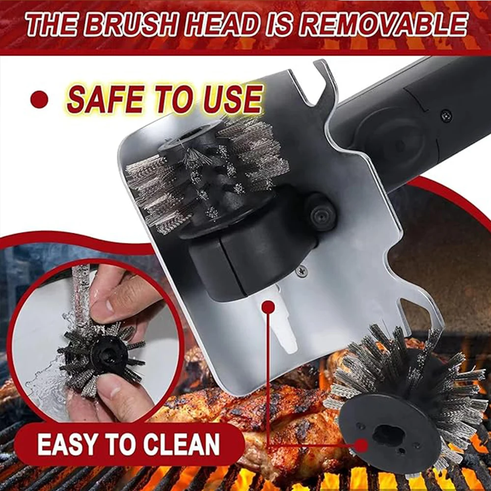 Electric Grill Brush With Scraper Outdoor Steam Cleaning Brushes BBQ Cleaner Suitable for Charcoal Scraper Gas Kitchen Tools