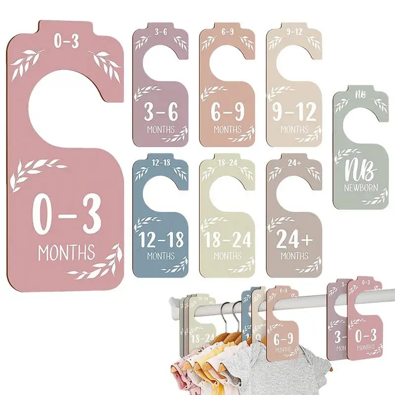 Clothes Dividers For Closets Wooden Baby Wardrobe Clothes Separators 8 Pcs Decorative Smooth Clothing Dividers For Children a set baby nursery closet dividers wooden rainbow clothes organizers wardrobe commemoration of growth for newborn supplies