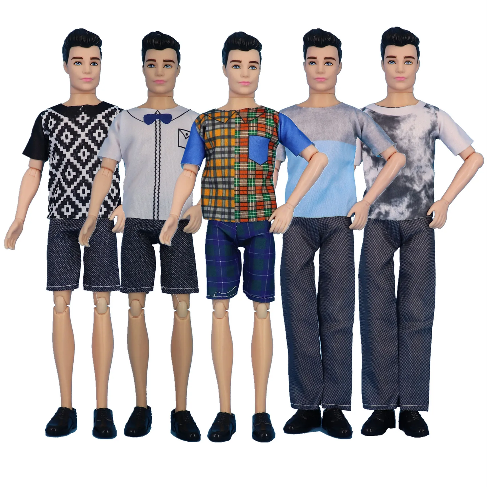 

New 5 Sets/Lot Clothes for Ken Doll Top and Pants 30cm Casual Fashionable Style Outsuit Toys for Children Prince Male Clothing
