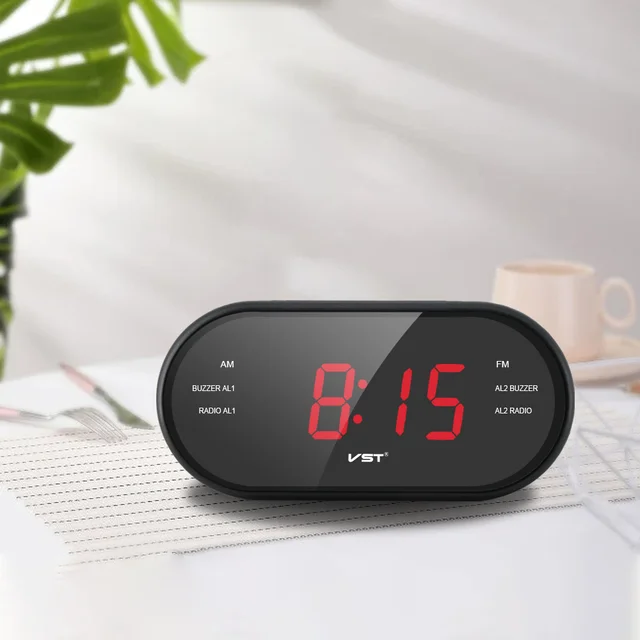 Despertador Digital con Radio FM, reloj de mesa electrónico con