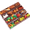 Marumine Mini Food Table Block Parts MOC Model Roasted Chicken Hot Dog Banana Cherry Fruit Vegetables Classic Ingredients Toys 5