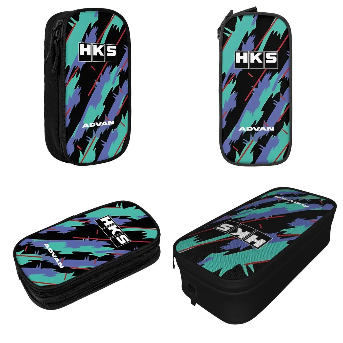JDM HKS Advan Pencil Cases Classic Drift Car Pen Bags Kids Large Storage Students School Gifts Pencil Pouch