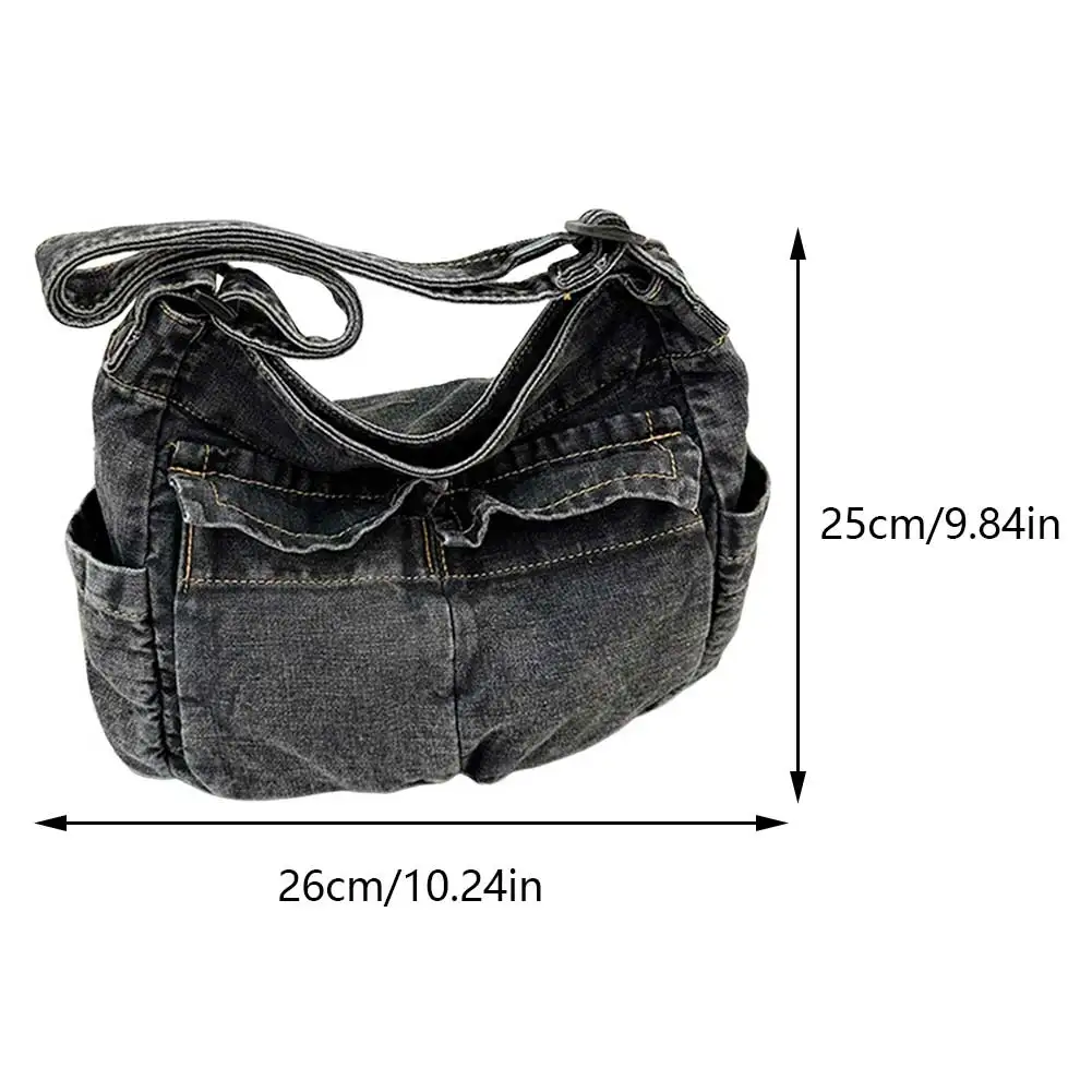 Denim Crossbody Bag for Women Totes Brand Fashion Men Causal Messenger Shoulder Bag Large Capacity Shopper Hobo Bag Women's Bag