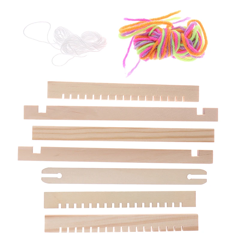 DIY Traditional Wooden Weaving Loom Craft Yarn Hand Knitting Machine Kids Educational Toy Gifts knitting loom,knitting machine,weaving tools,knitting craft supplies