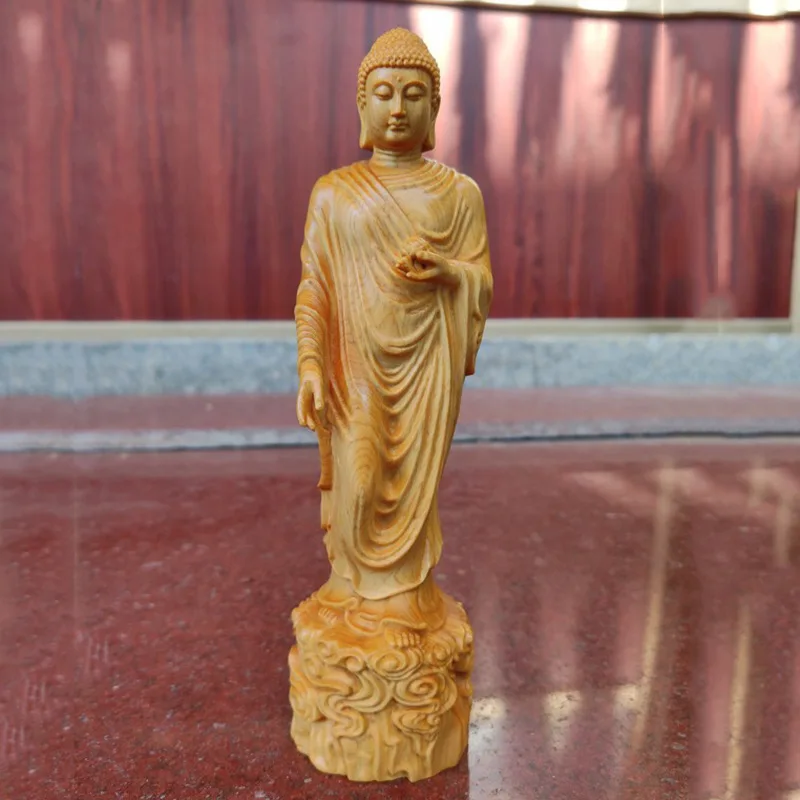 

Cliff Cypress Nanwu Amitabha Home Decoration Solid Wood Carving Offering Figures Buddha Statues Tathagata Handicrafts
