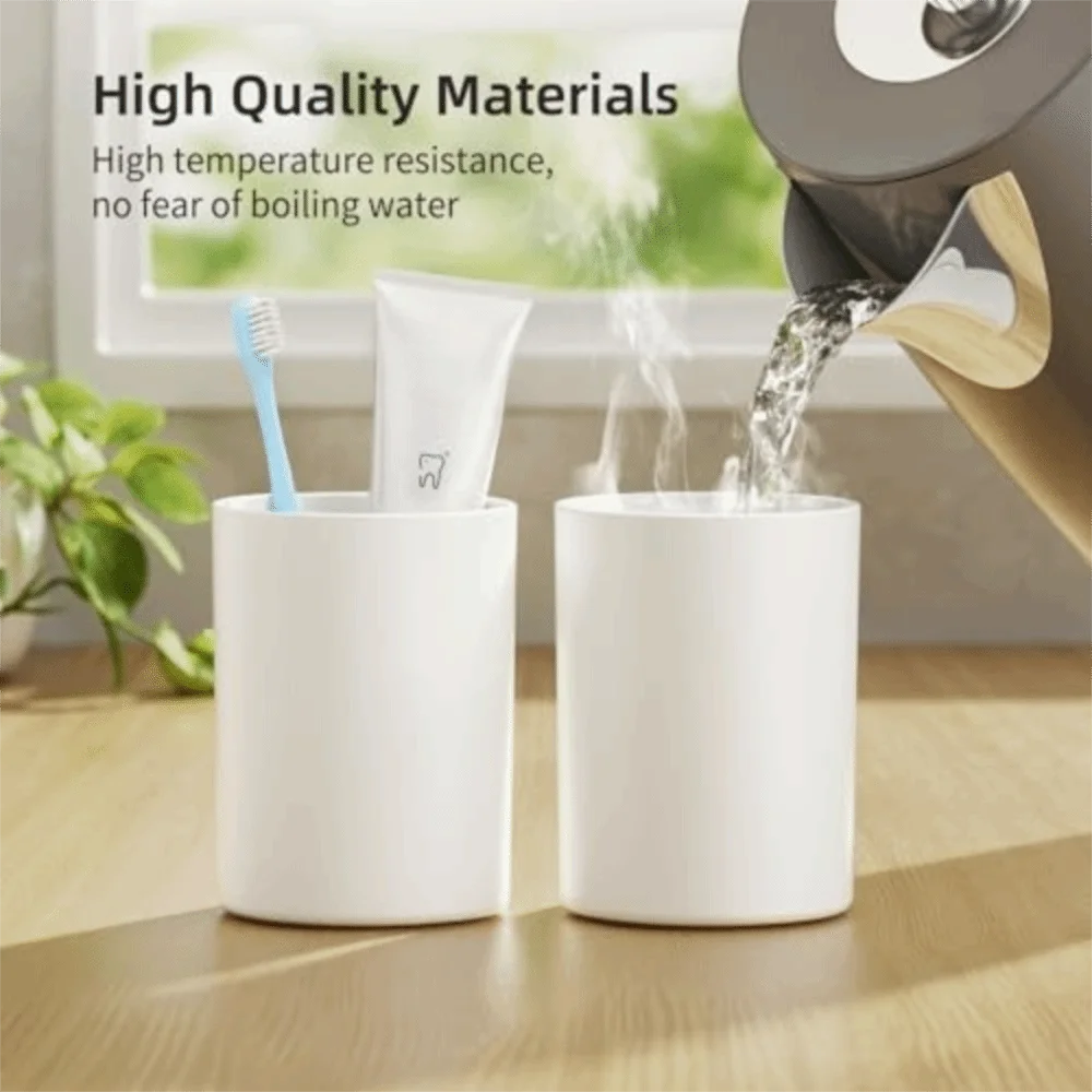 Durable Plastic Bathroom Tumbler Easy Clean Reusable Toothbrush Cup_voghion.com