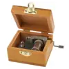 6cm Handcrafted Wooden Music Box Vintage Mechanical Musical Box Crafts Gift, Prints Castle Scenery, Castle in the Sky Tone 2