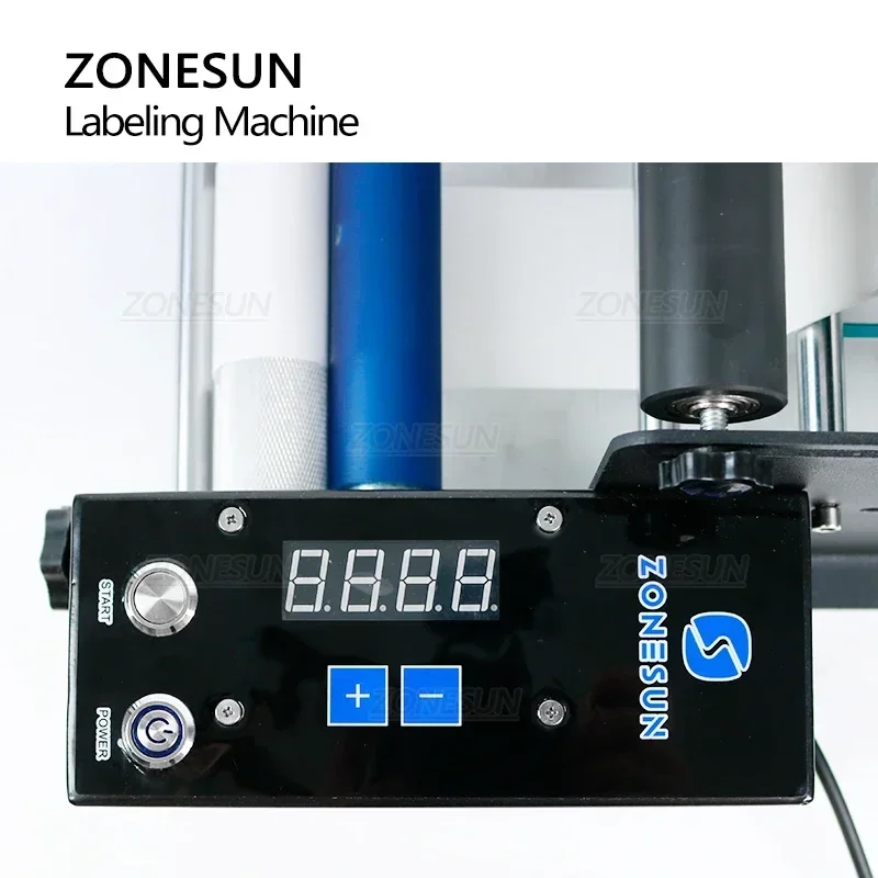ZONESUN ZS-TB50SM Labeling Machine Semi Automatic Smart Electric Round Glass Plastic Bottle Jar Common Sticker Small Production 3