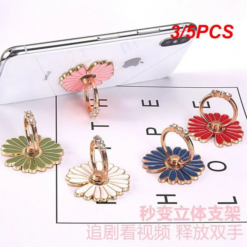 

3/5PCS Degree Metal Finger Ring Smartphone Flowers Support Telephone Mobile Phone Holder Stand For 11 12 Max Smart