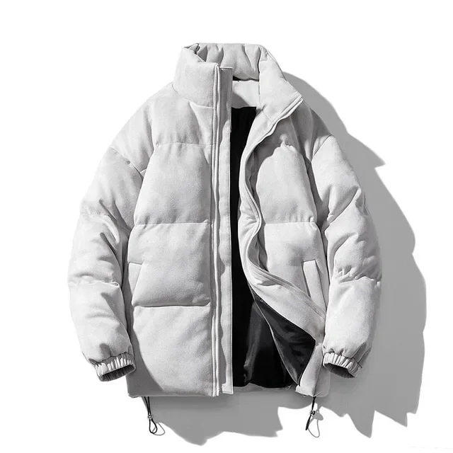 Parkas retro con capucha para hombre, chaqueta de burbuja de varios colores, abrigo liso cálido de gran tamaño, ropa de calle, chaqueta acolchada de gamuza sintética, novedad de invierno