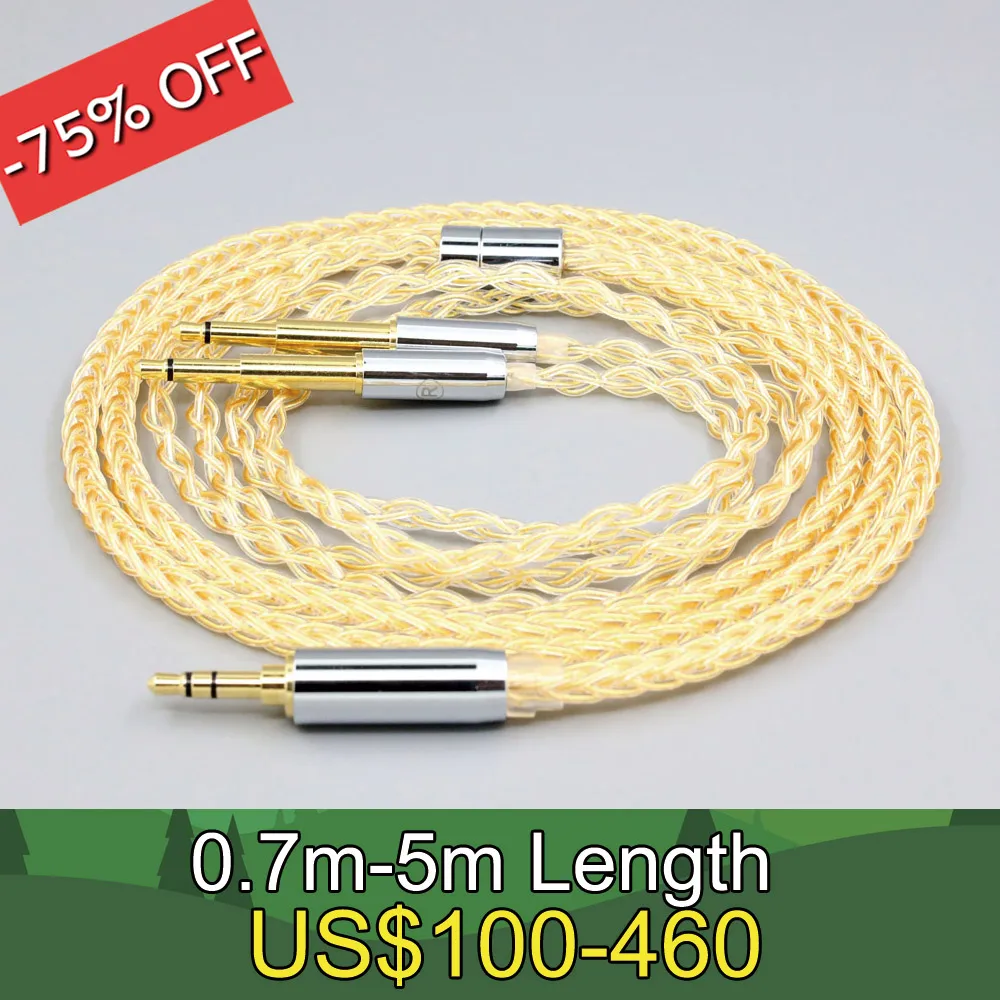 

8 Core 99% 7n Pure Silver 24k Gold Plated Earphone Cable For Meze 99 Classics NEO NOIR Headset Headphone LN008418