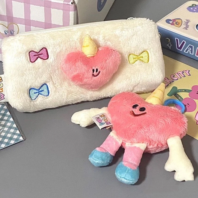 

Korean Cute Heart Kawaii Pencil Case Cartoon Pencil Case Student Stationery Storage Box School Supplies Cute Bag Pencil Pouch