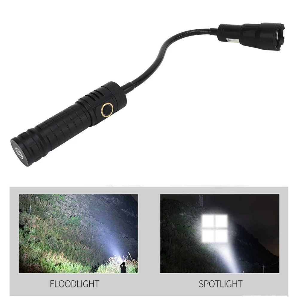 1000 루멘 LED 작업등 방수 360도 ° 조절 가능한 자석 손전등 충전식 유연한 LED 조명 검사등