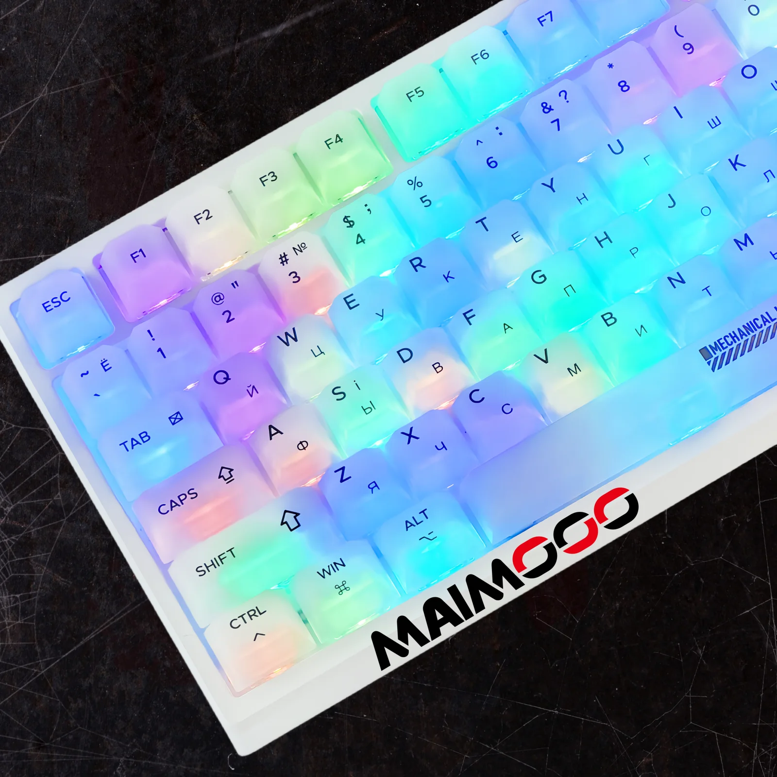 Translúcido Keycap Russo pc Keycap Teclado Mecânico Office Game Simples pc Cereja Branca Leitosa ru Faça Você Mesmo 122