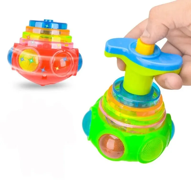 Luminous Music Rotating Gyroscope 1 PCs Random Color Outdoor Toys Colorful Lights Luminous Toys Notes