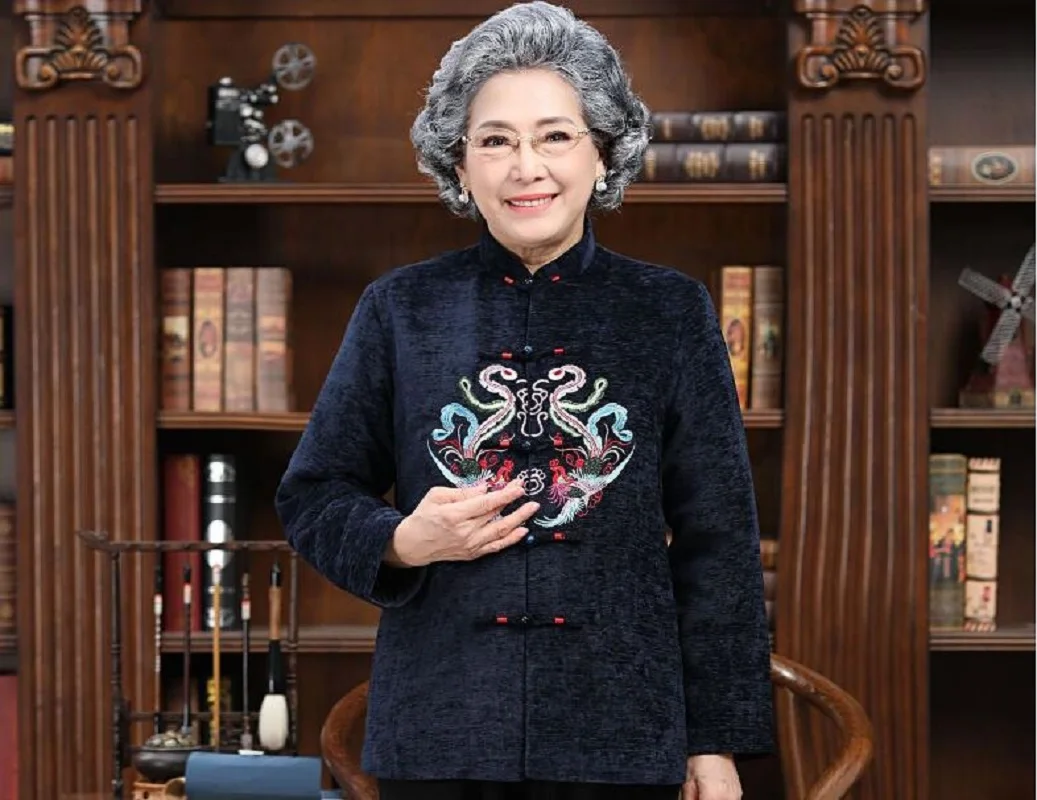 Hot Sale Chinese Fashion Men Women Embroidery Tang Suit Autumn Winter Long Sleeve Jacket Birthday Party New Year Coat M-XXXL