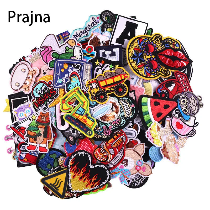 30pcs Random Embroidered Patch Set Mixed Iron Sew Cool Clothing Stickers  Kit