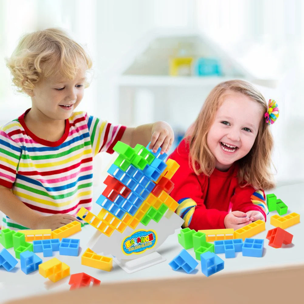 16-64PCS Building Block Brick Toy Balance Stacked Tetra Tower Game Swing High Russian Building Blocks Kid Desktop Party Toys - 5