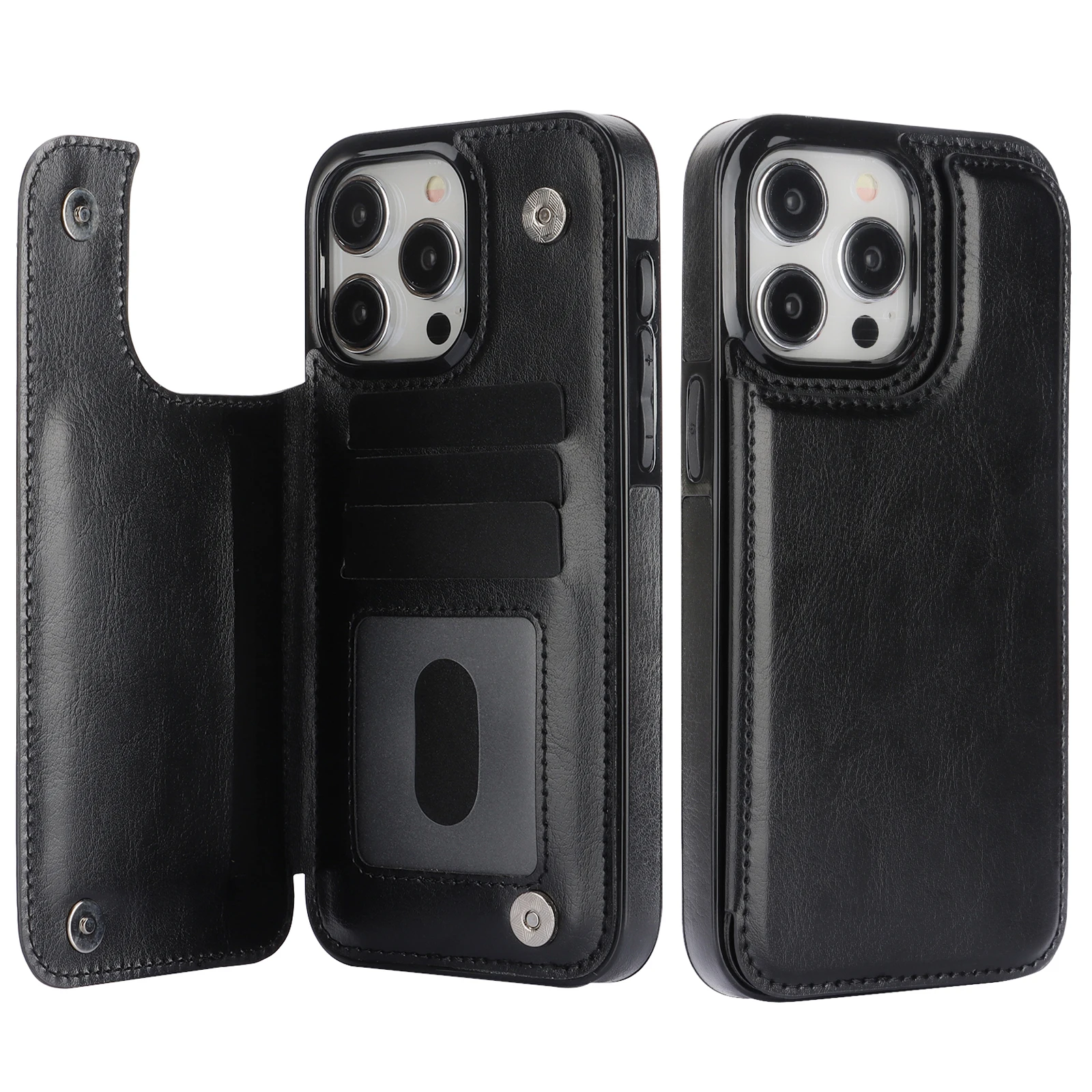 Premium Flip PU Leather Wallet Phone Case with Card Holder and Shockproof Protection