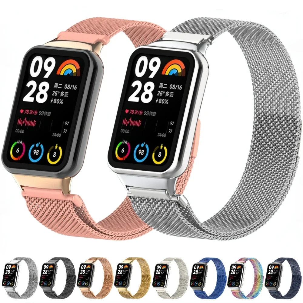 

Milanese Loop Strap for Xiaomi Mi Band 8 Pro Strap Smart Watch Replaceable Wristband for Redmi Watch 4 Bracelet Belt Accessories