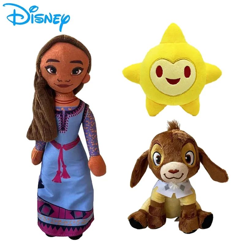 Disney 100th Aniversary Wish Asha Valentino Cute Plush Dolls Cartoon Figure Kawaii Stuffed Plush Toys for Kids Birthday Gifts