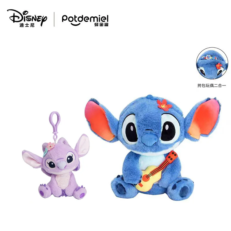 thumbnail image 1 of 2 piezas/juego 100 % genuino Disney Stitch de 25-30 cm de peluche y colgante de peluche de 10-12 cm, muñeco de peluche para niños, regalo de cumpleaños y Navidad, 1 of 5