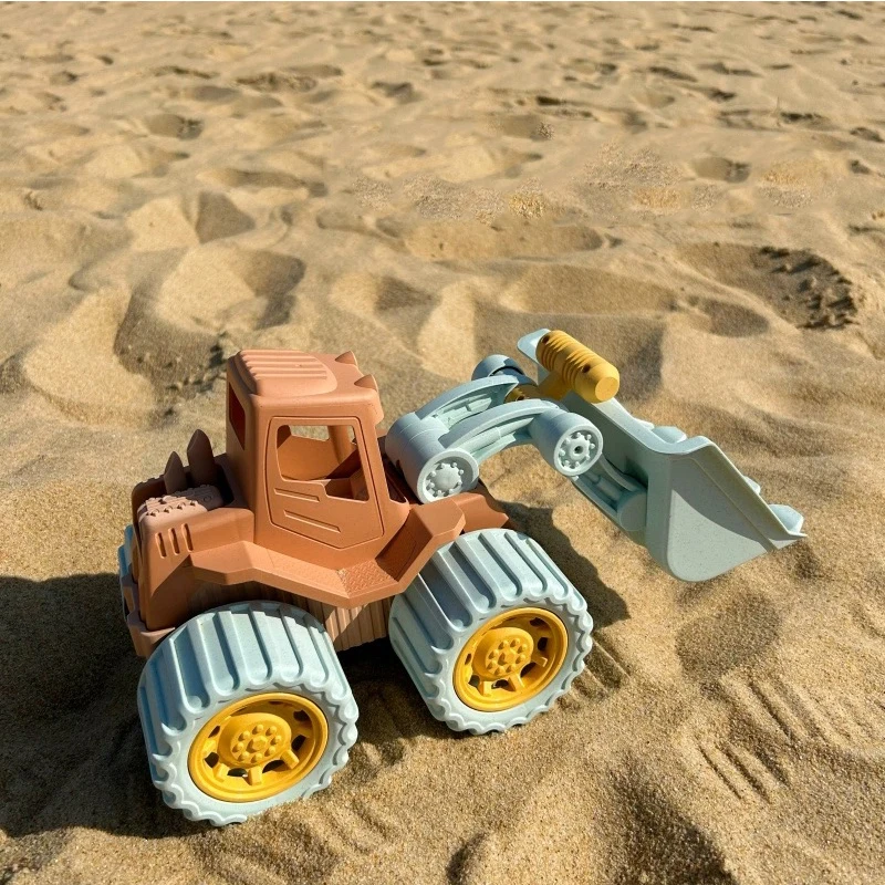 Children's beach toy straw beach bucket set can be loaded with sand digging tools to water flowers outdoor wheat straw toys. 2