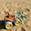 Children's beach toy straw beach bucket set can be loaded with sand digging tools to water flowers outdoor wheat straw toys. 2
