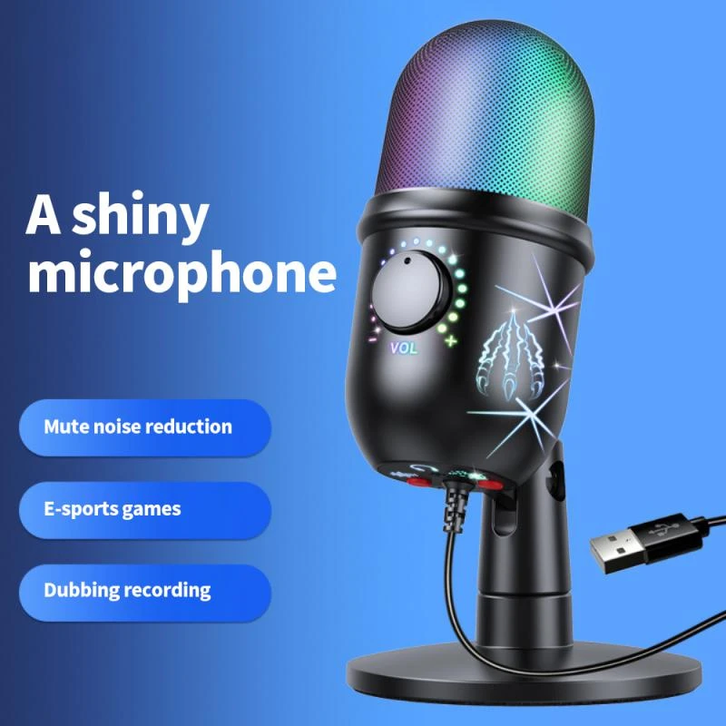 USB Condenser Microphone Computer Dubbing Recording Mobile Phone Live
