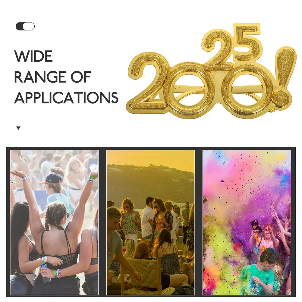 2개 세트 새해 안경 재미있는 2025 파티 안경 사진 소품 새해 전야 파티 용품 플라스틱 2025 숫자 안경