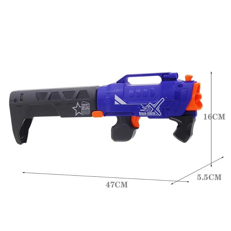 

Manual Burst of Children's Soft Bullet Toy Gun Continuous Firing Safe Hand Guns for Boys Can Be Folded Kid Game Gifts